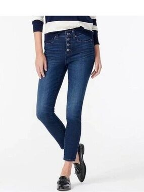 J.Crew Button Fly High-Rise Ankle Skinny Jeans Toothpick SZ 32 P